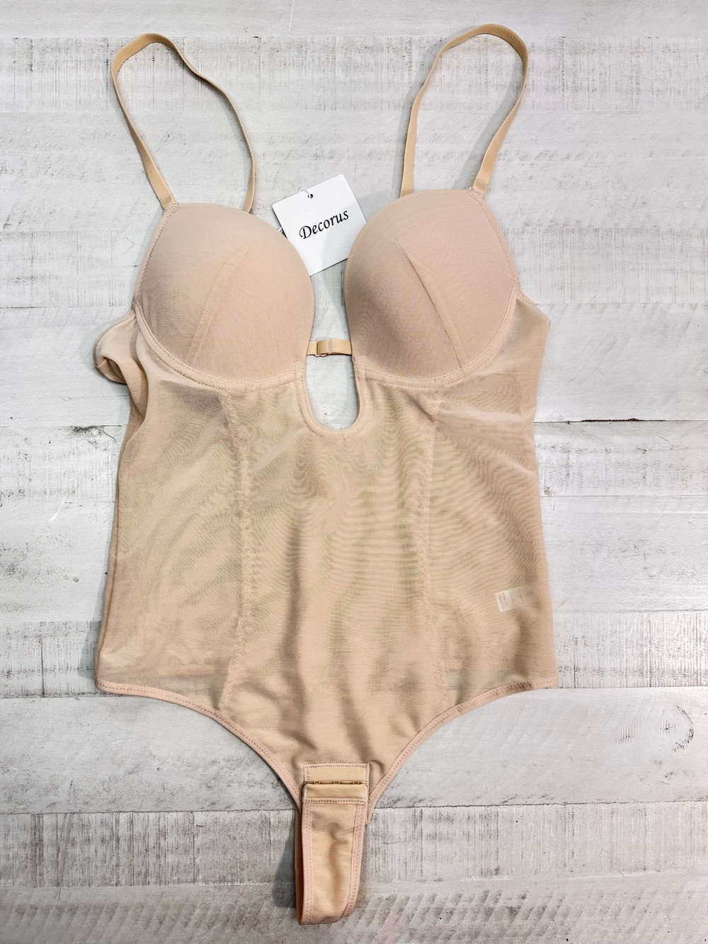 Decorus Shapewear Backless Bodysuit Plunge: Low back Shaper - Picture 2 of 12